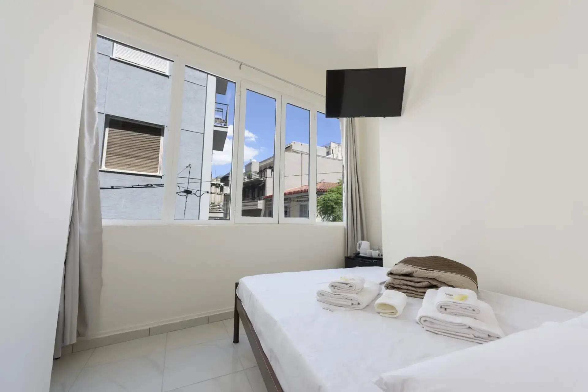 Picture of a double bed in a room