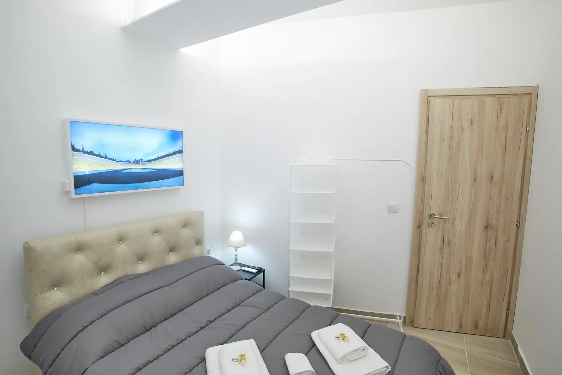 Picture of a double bed in a room