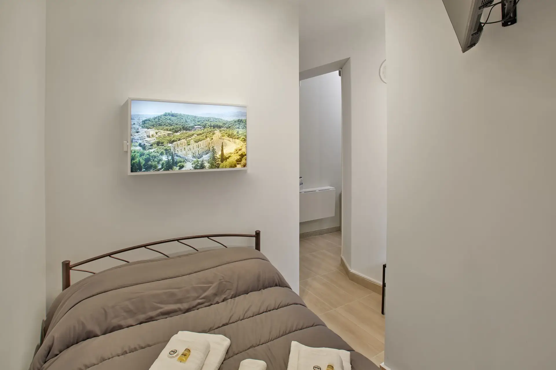 Picture of a double bed in a room