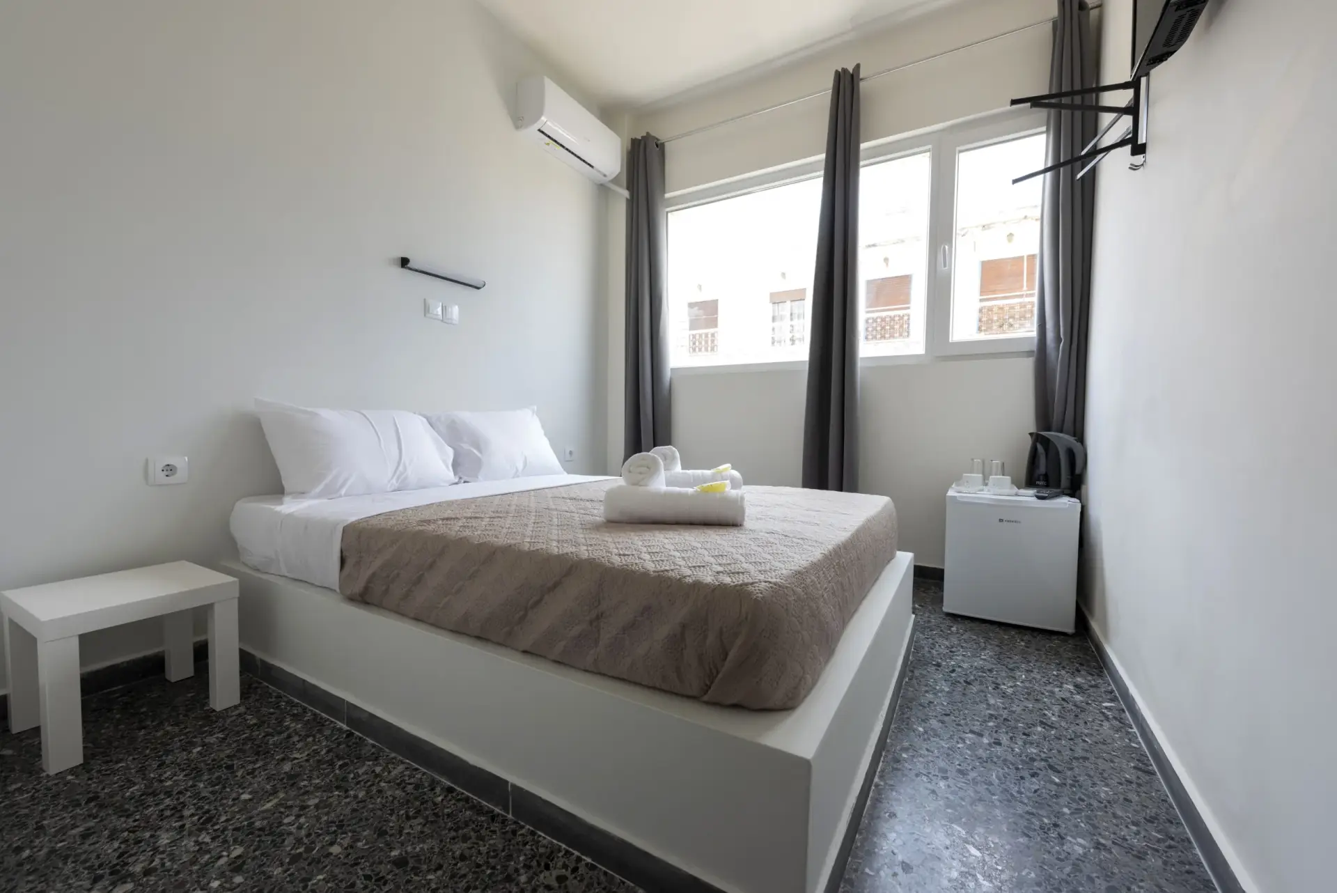 Picture of a double bed in a room