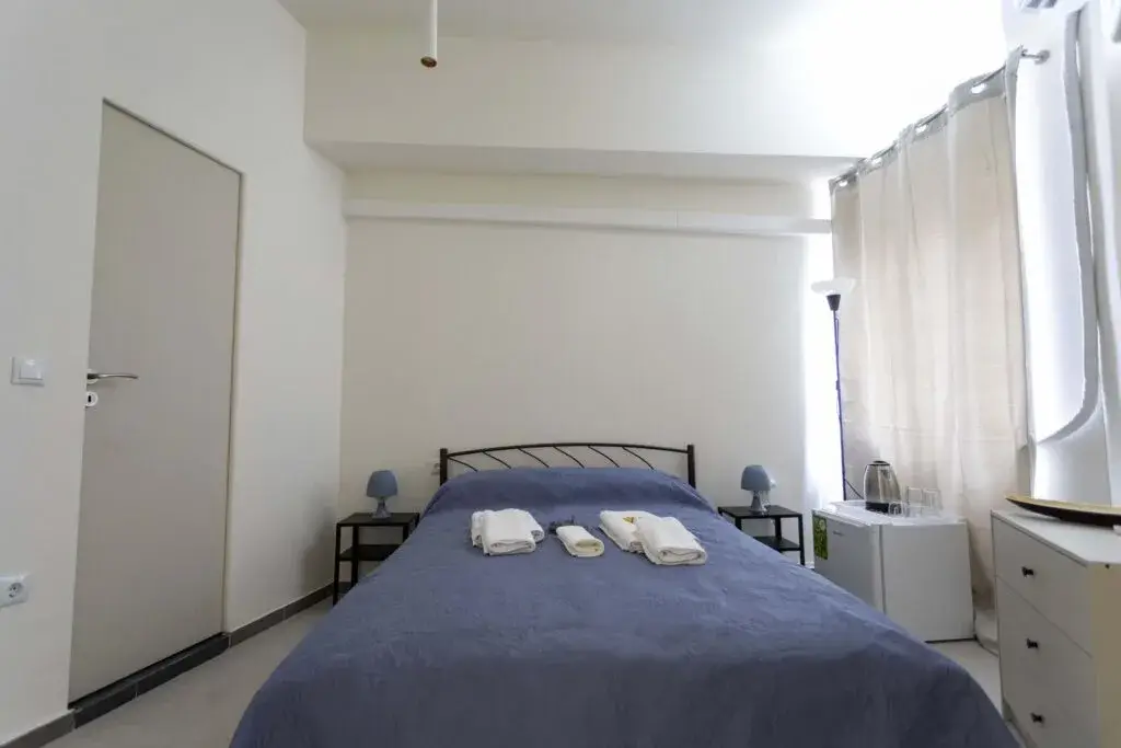Picture of a double bed in a room
