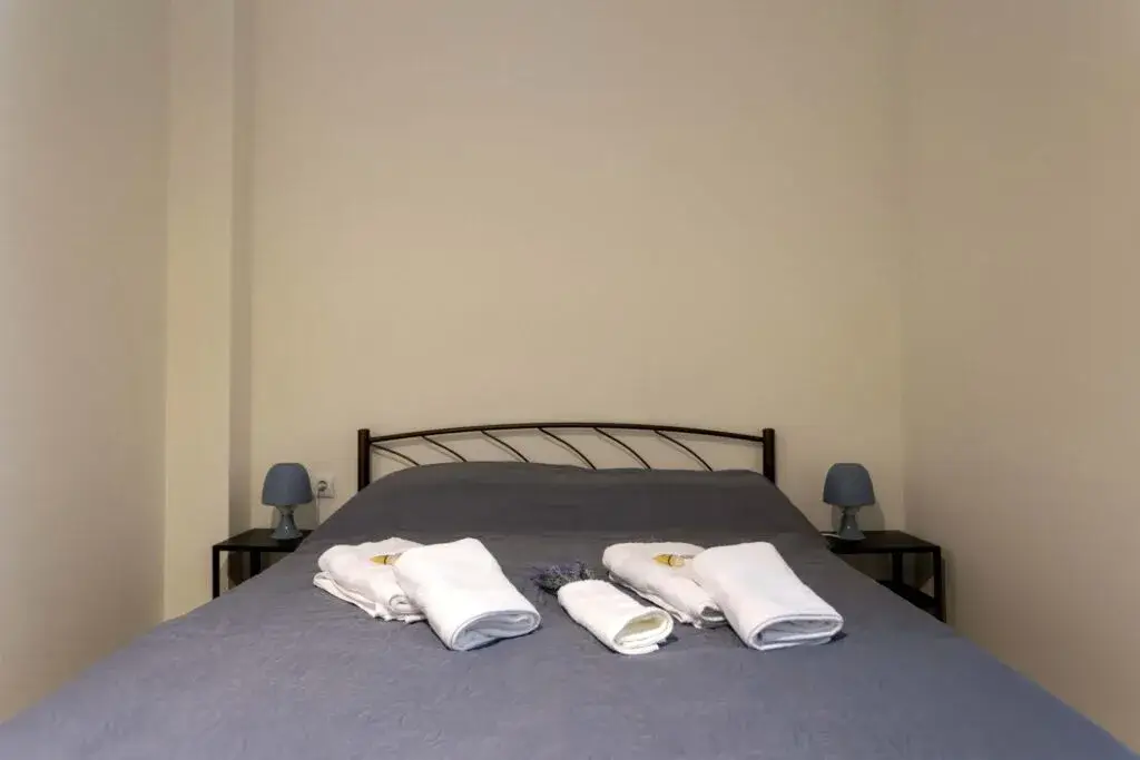 Picture of a double bed in a room